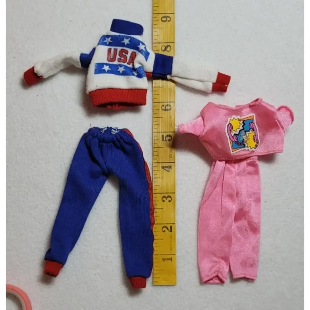 80s Lot Barbie USA Track Jogging Suit Skipper Cool Tops Telephone Pink Top Pants